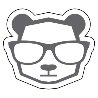 Intellectual Panda Wearing Glasses Sticker (Grey)